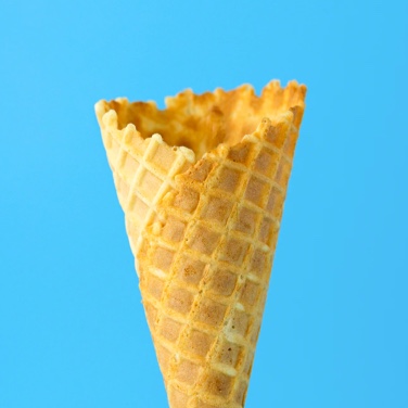Picture of an ice cream cone on a blue background