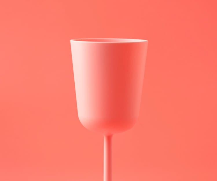 Pink cup on a pink background